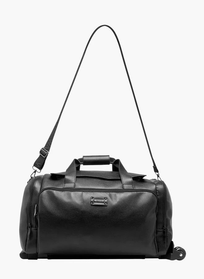 Wave BLACK Textured Softcase Trolley Bag With Retractable Handle for Men | Best Price UAE